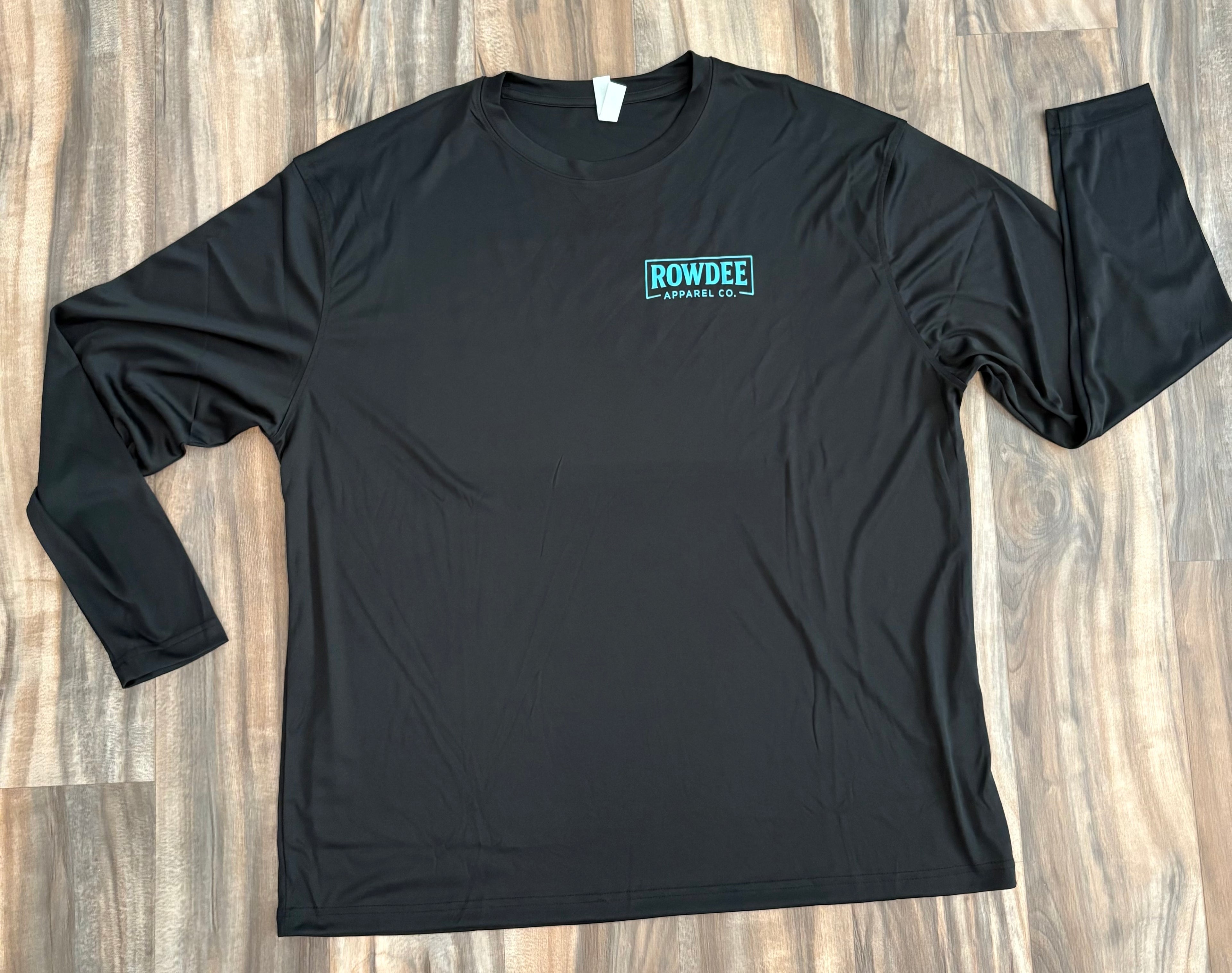 Black with Teal Rowdee Dry-Fit long sleeve