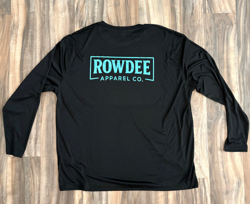 Black with Teal Rowdee Dry-Fit long sleeve