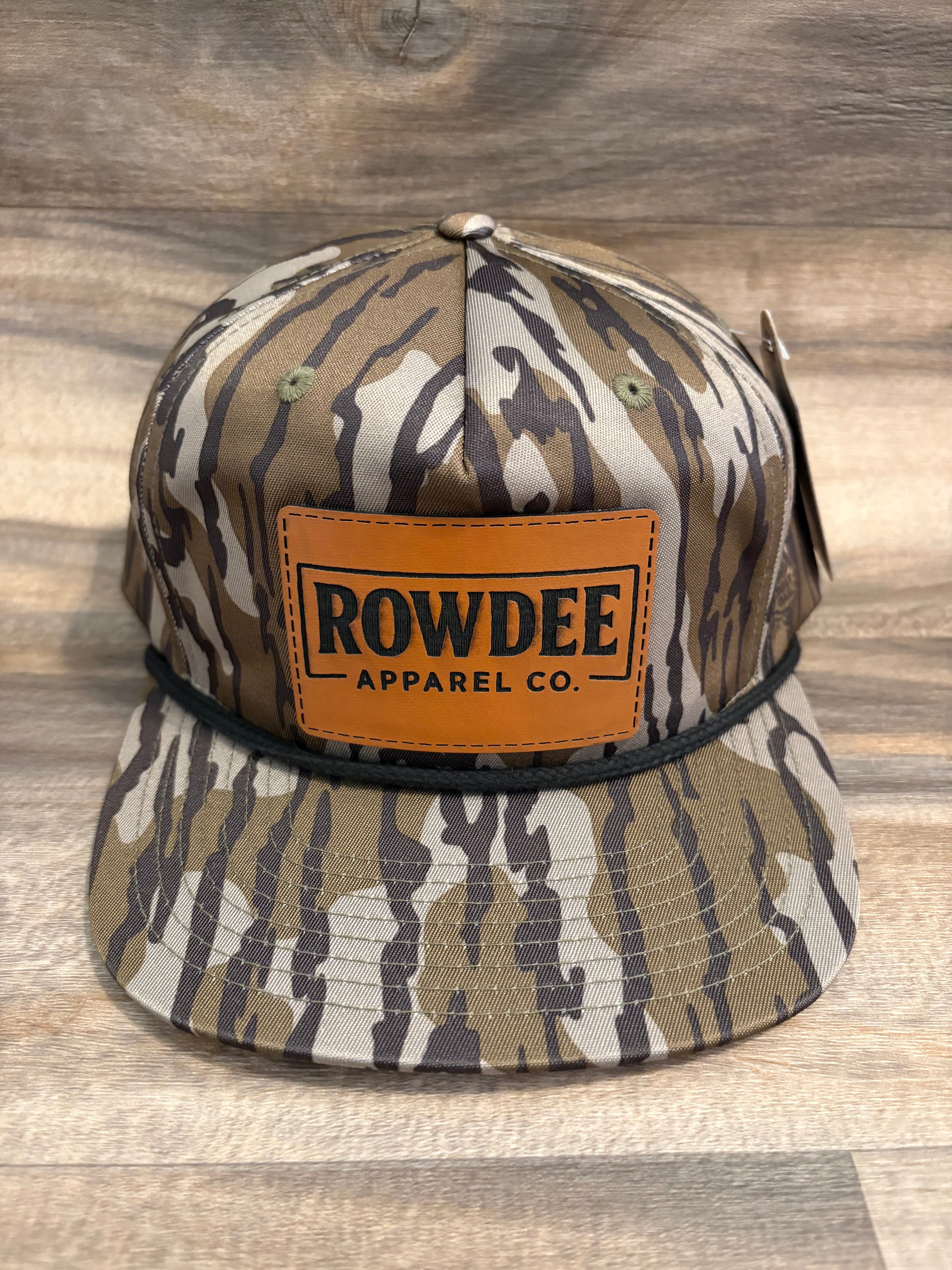 Camo hat with Rowdee Leather Patch